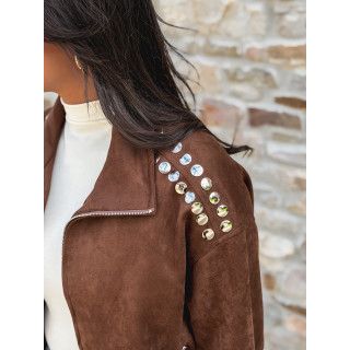 Veste en suédine Annaelle - Marron