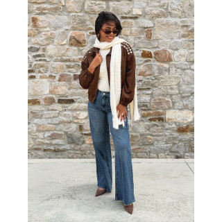 Veste en suédine Annaelle - Marron