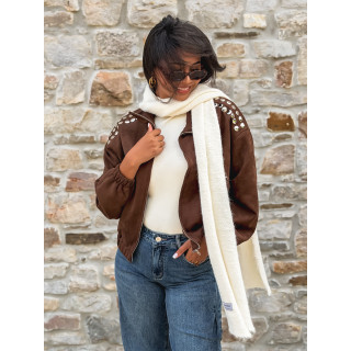 Veste en suédine Annaelle - Marron