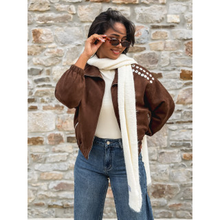 Veste en suédine Annaelle - Marron