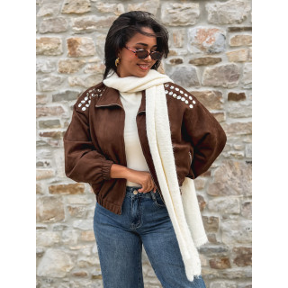 Veste en suédine Annaelle - Marron