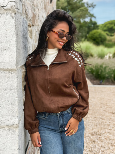 Veste en suédine Annaelle - Marron Veste en suédine Annaelle - Marron