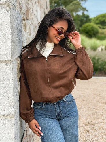 Veste en suédine Annaelle - Marron Veste en suédine Annaelle - Marron