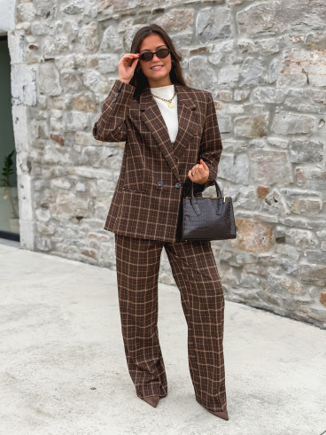 Pantalon à carreaux Alexa - Marron Pantalon à carreaux Alexa - Marron