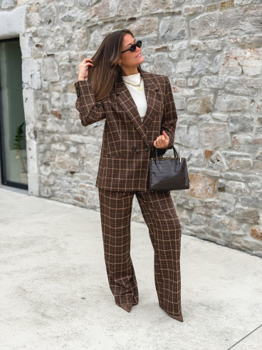 Pantalon à carreaux Alexa - Marron Pantalon à carreaux Alexa - Marron