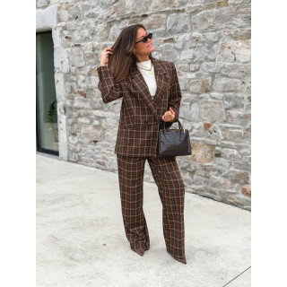 Pantalon à carreaux Alexa - Marron