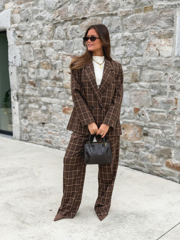 Pantalon à carreaux Alexa - Marron Pantalon à carreaux Alexa - Marron