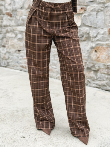 Pantalon à carreaux Alexa - Marron Pantalon à carreaux Alexa - Marron