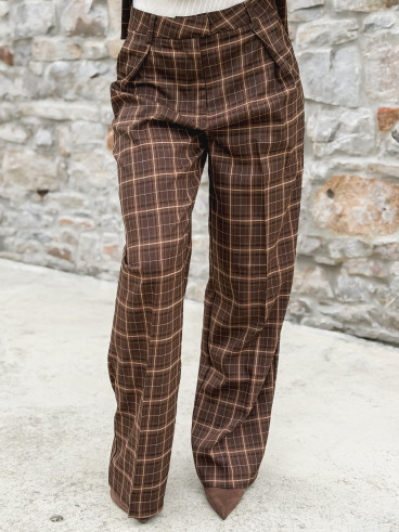 Pantalon à carreaux Alexa - Marron Pantalon à carreaux Alexa - Marron