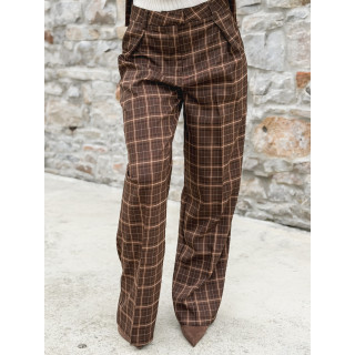 Pantalon à carreaux Alexa - Marron