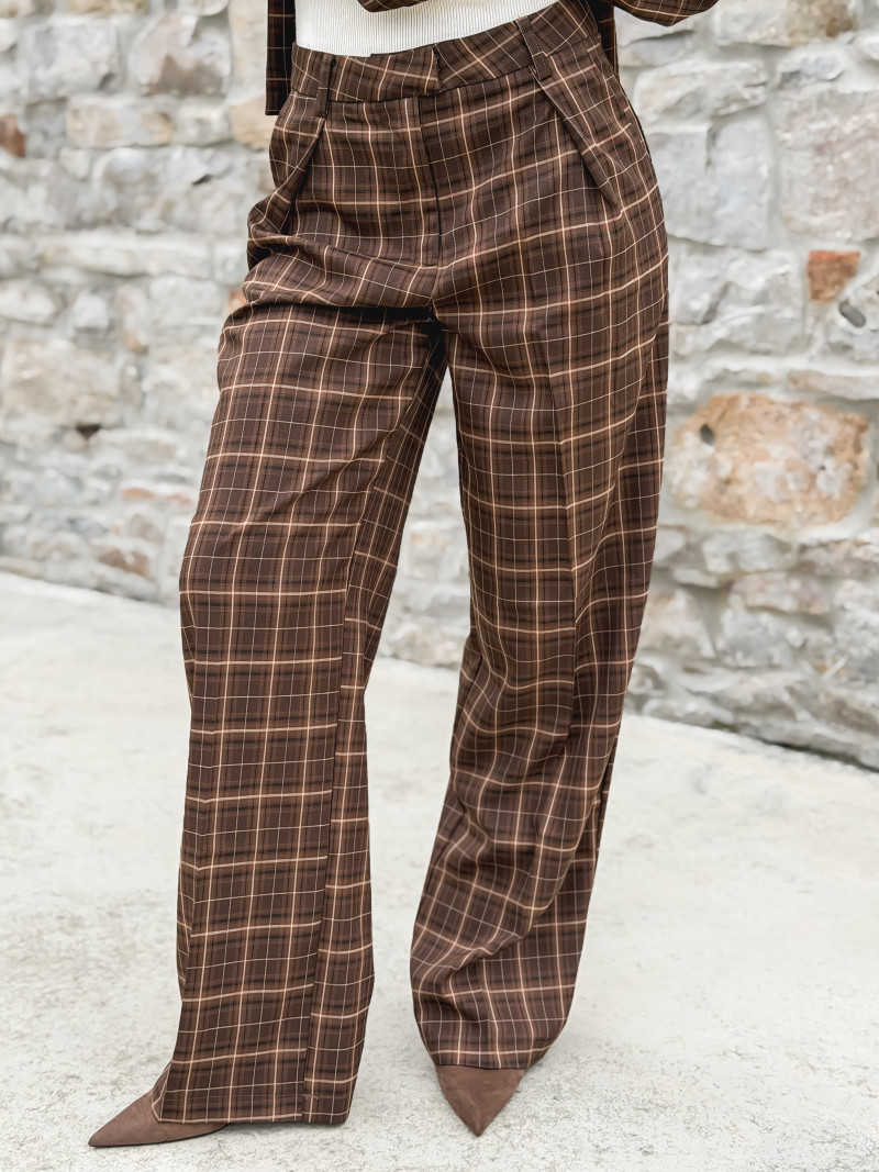 Pantalon à carreaux Alexa - Marron Pantalon à carreaux Alexa - Marron