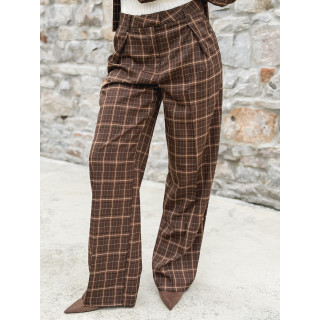 Pantalon à carreaux Alexa - Marron