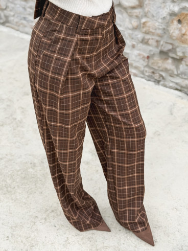 Pantalon à carreaux Alexa - Marron Pantalon à carreaux Alexa - Marron