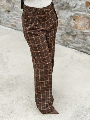 Pantalon à carreaux Alexa - Marron Pantalon à carreaux Alexa - Marron