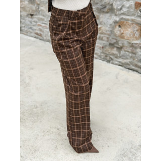Pantalon à carreaux Alexa - Marron