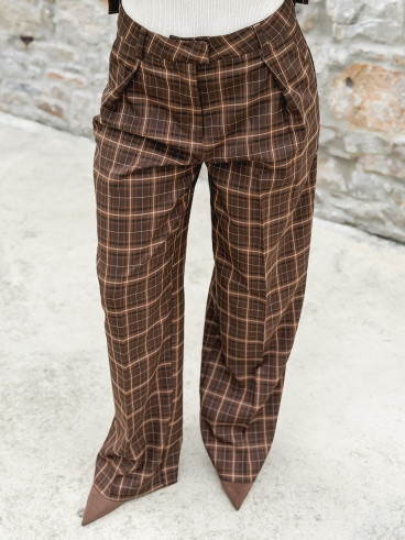 Pantalon à carreaux Alexa - Marron Pantalon à carreaux Alexa - Marron