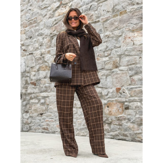 Pantalon à carreaux Alexa - Marron