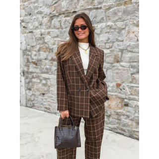 Blazer à carreaux Alexa - Marron