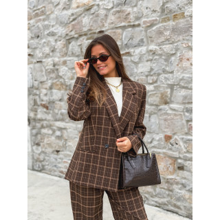 Blazer à carreaux Alexa - Marron
