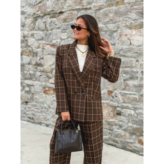 Blazer à carreaux Alexa - Marron