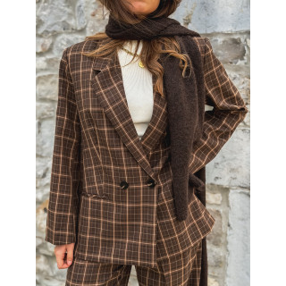 Blazer à carreaux Alexa - Marron