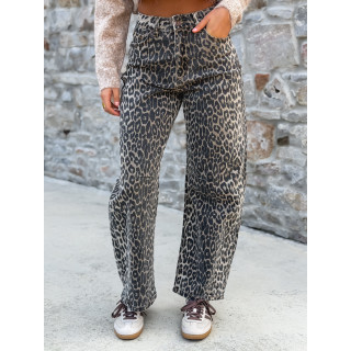 Jeans léopard Larissa - Taupe