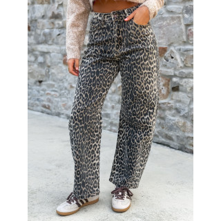 Jeans léopard Larissa - Taupe