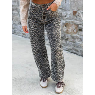Jeans léopard Larissa - Taupe