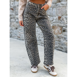Jeans léopard Larissa - Taupe