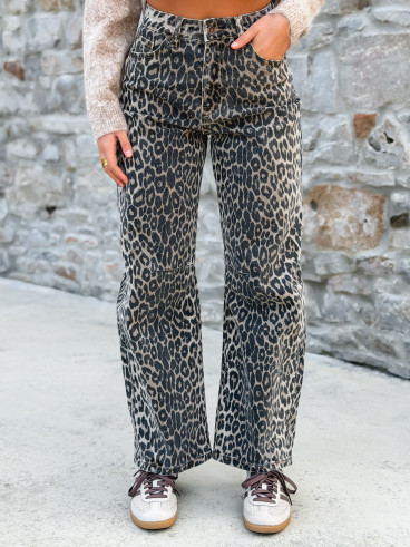 Jeans léopard Larissa - Taupe Jeans léopard Larissa - Taupe