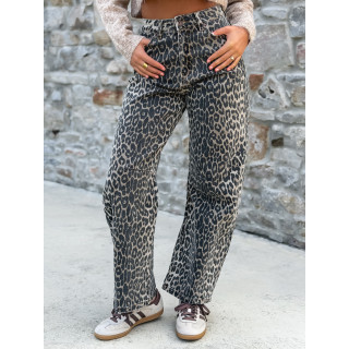 Jeans léopard Larissa - Taupe