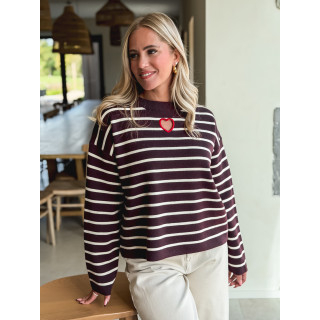 Pull Ligné Paloma - Bordeaux