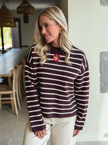 Pull Ligné Paloma - Bordeaux Pull Ligné Paloma - Bordeaux