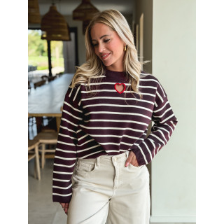 Pull Ligné Paloma - Bordeaux