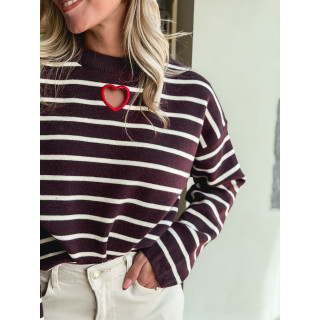 Pull Ligné Paloma - Bordeaux