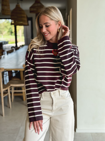 Pull Ligné Paloma - Bordeaux Pull Ligné Paloma - Bordeaux