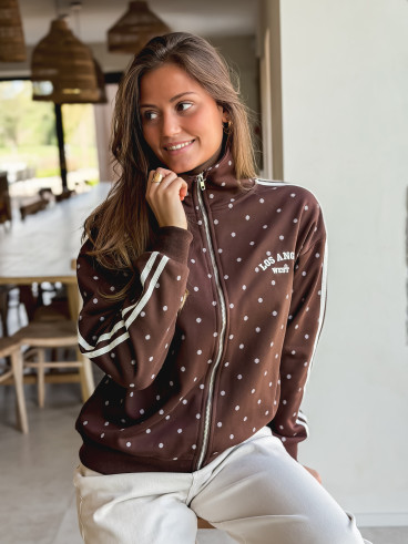 Gilet à pois Mazélia - Chocolat