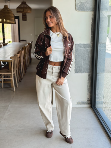 Gilet à pois Mazélia - Chocolat
