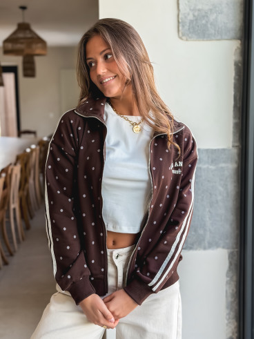 Gilet à pois Mazélia - Chocolat