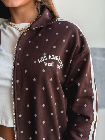 Gilet à pois Mazélia - Chocolat