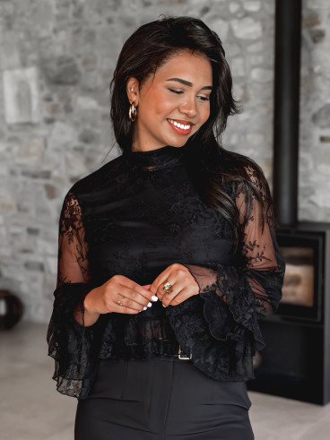Blouse en dentelle Tulia - Noir Blouse en dentelle Tulia - Noir
