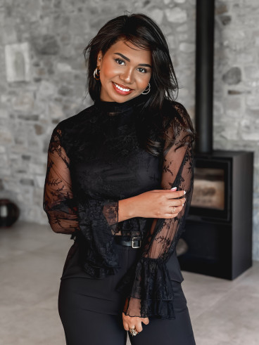 Blouse en dentelle Tulia - Noir Blouse en dentelle Tulia - Noir