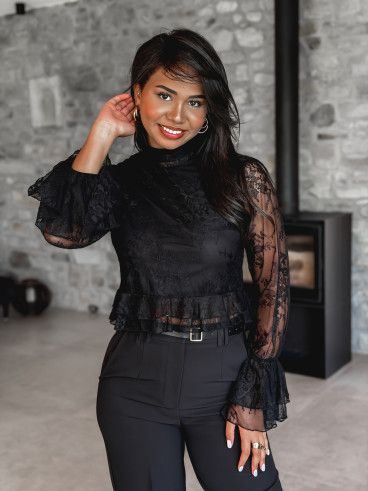 Blouse en dentelle Tulia - Noir Blouse en dentelle Tulia - Noir