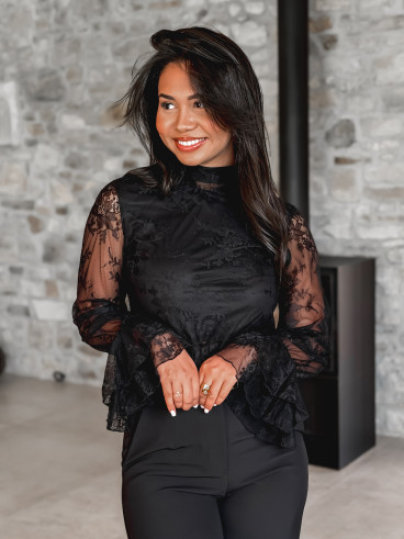 Blouse en dentelle Tulia - Noir Blouse en dentelle Tulia - Noir