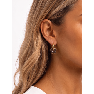 Boucles d'oreilles Primerose - Doré/Chocolat