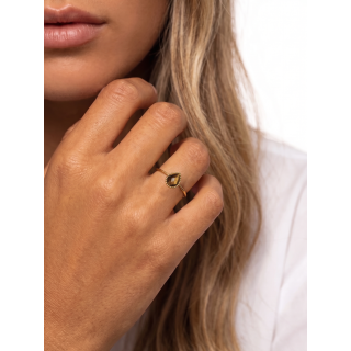 Bague Faélie - Doré/Chocolat