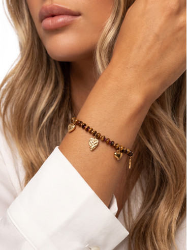 Bracelet Névara - Doré/Chocolat