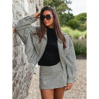 Jupe short Melodia - Ecru/Noir