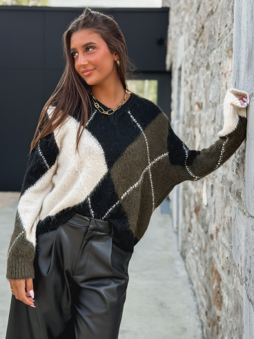 Pull Oxana - Noir/Kaki