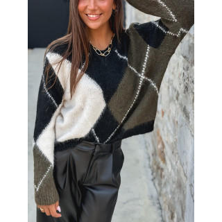 Pull Oxana - Noir/Kaki